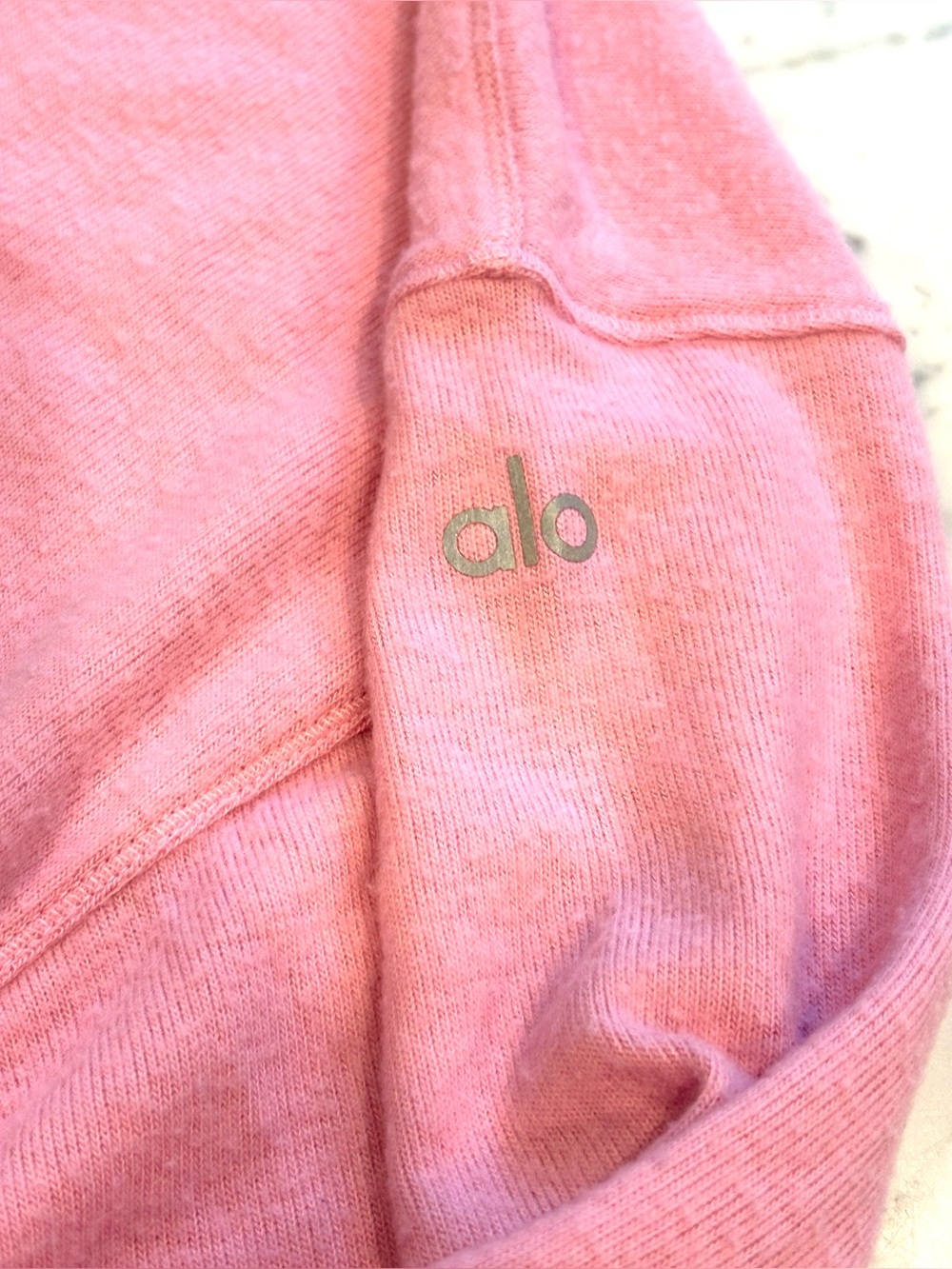 ALO SoHo Cropped Henley, Parisian Pink, Size Large - Picture 3 of 8